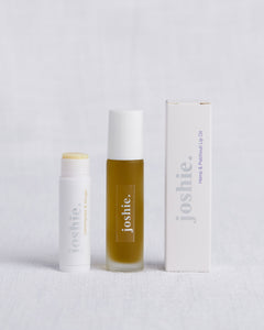 joshie Hemp & Patchouli lip oil and Lemongrass & Ginger lip balm 